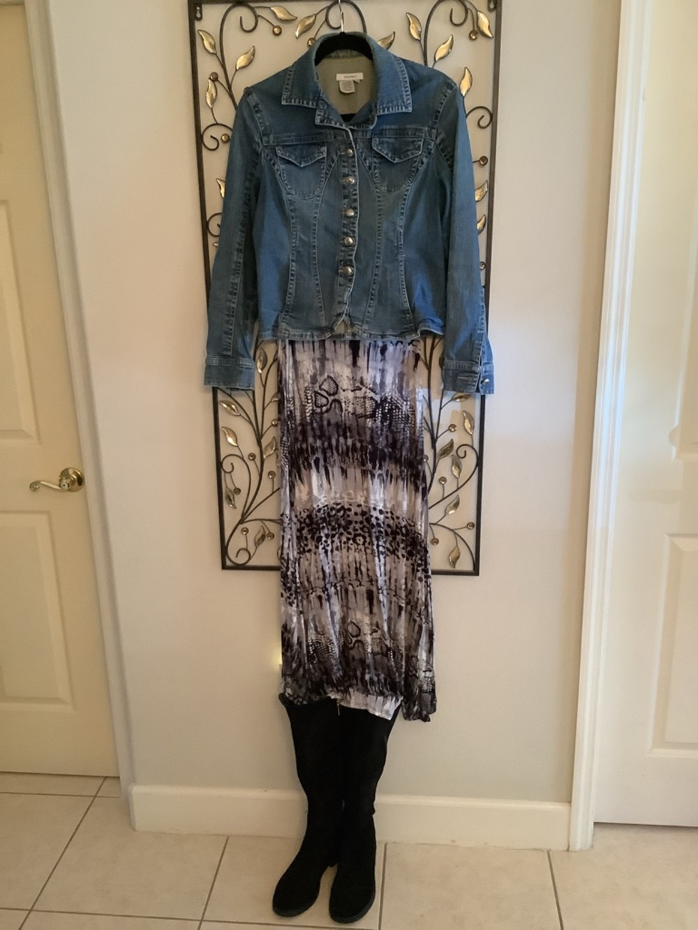 Transitional  Blue Denim Jacket with Button Front - Picture 2 of 7